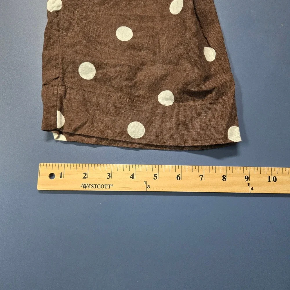 Brown Polka Dot High Rise Straight Comfort Waist Pants Old Navy Womens XS Petite